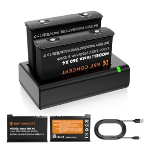 K&F Concept Replacement Battery and Charger Set for Insta360 X4