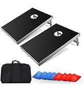 COSTWAY Bean Bag Toss Game, Foldable Design & Side Handle for Easy Movement, Aluminum Alloy CornH...