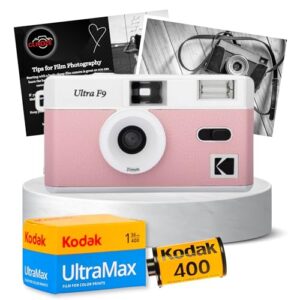 Reusable Film Camera Bundle Includes a Baby Pink Kodak Ultra F9 Film Camera