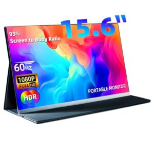 hualink Portable Monitor 15.6" 1080P FHD Plug&Play Travel Portable Monitor for Laptop with Kickstand