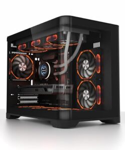 UV6 Micro ATX Black PC Gaming Case - Dual Chamber