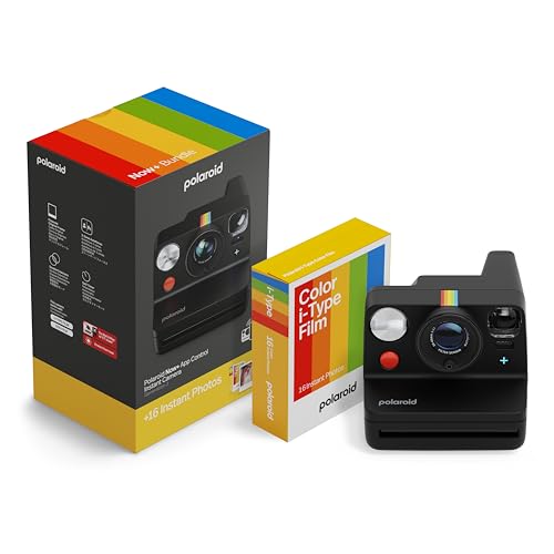 Polaroid - NOW+ Gen3 - Instant Camera Bluetooth Connected - Camera + Color Film Bundle (16 photos) Black (6562)