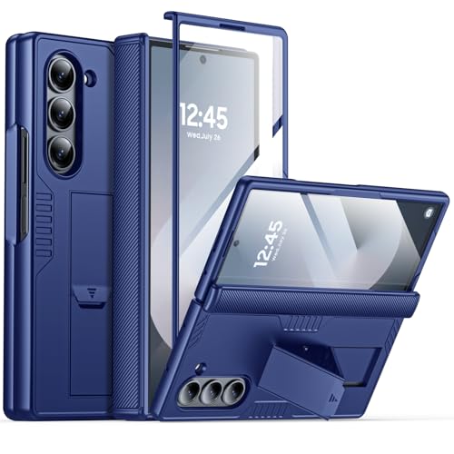 Vizvera for Samsung Galaxy Z Fold 6 Case with Ring Kickstand
