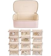 Vlando Travel Jewellery Case,Jewellery Organiser with 8 Jewellery Pouch,PU Leather Jewellery Box ...