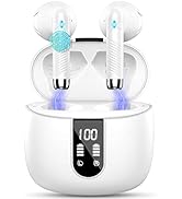 Wireless Earbuds, Bluetooth 5.4 Headphones in Ear 2025 Wireless Earphones with 4 ENC Mic, Mini Ea...