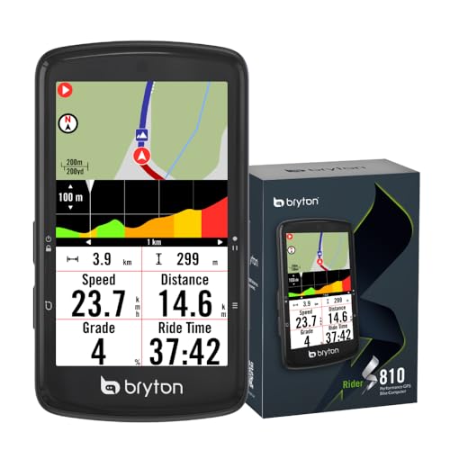 Bryton Rider S810 GPS Bike Computer with 3.5" Color Touchscreen with 2.5D Curved Glass
