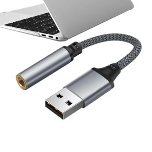 USB to Jack Adapter - External Sound Card Jack Audio Adapter | USB to Headphone Adapter