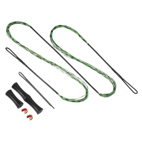 PATIKIL Bow String Replacement with Brass Nocks Silicone Finger Tab for Traditional Long Bow Recurve Bow String
