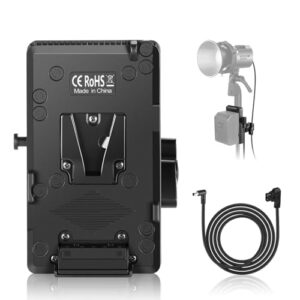 NEEWER V Mount Battery Plate with Super Clamp Mount Pole Holder and D Tap to DC Cable for Continuous Video Lighting Power Supply Only Light MS Series MS60 MS60B MC60C MS150B