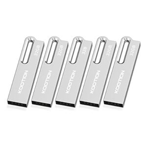 KOOTION 5 Pack 32 GB USB 2.0 Sticks Flash Drive Metal Thumb Drive with Keychain 32 GB Waterproof Jump Drive Memory Sticks for Computer/Laptop Storage Backup(5Pack 32 GB 2.0