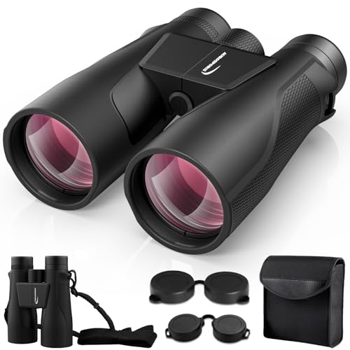 15x56 Binoculars for Adults High Powered - Aurosports HD Large View Binocular with Clear Low Light Vision - Lightweight Easy Focus Binos Bird Watching Hunting Hiking Cruise Travel - Black