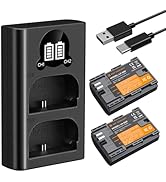 K&F Concept LP-E12 Battery 3 Pack and Triple Slot Charger Set Compatible with Canon EOS M M50 M50...