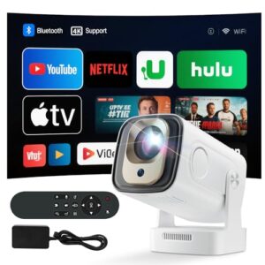 Mini Projector 4K Portable Projectors 1080P HD WiFi/Bluetooth Projector for Bedroom