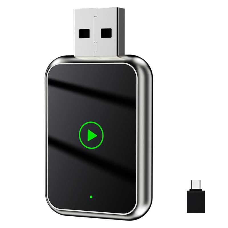 Wireless CarPlay Adapter and Wireless Android Auto Adpater 2 in 1 Car Play Wireless Adapter Wired to Wireless Android Auto Adapter USB C/A for Android 11+/iOS 10+ Phone Plug & Play