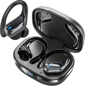 Wireless Earbuds Bluetooth Headphones 80hrs Playback Ear Buds Power Display with Noise Canceling Mic Headsets for Sports/Workout/Running