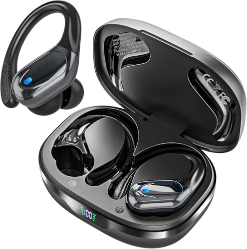Wireless Earbuds Bluetooth Headphones 80hrs Playback Ear Buds Power Display with Noise Canceling Mic Headsets for Sports/Workout/Running