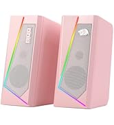 Redragon GS520 Anvil RGB Desktop Speakers, 2.0 Channel PC Computer Stereo Speaker with 6 Colorful...