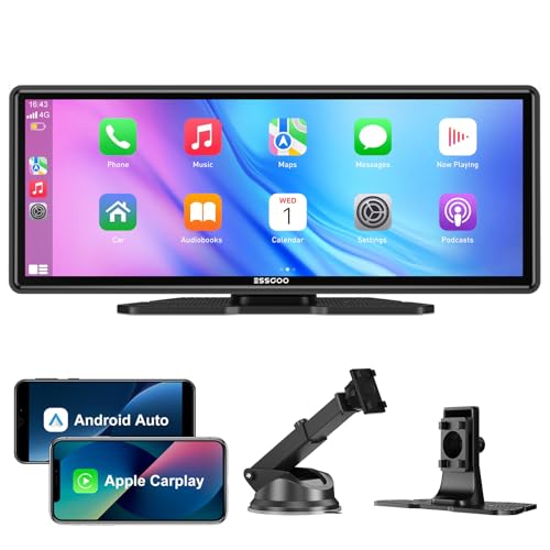 ESSGOO 10.26 Inch Wireless CarPlay & Android Auto Display