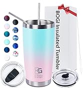 BOGI Kids Metal Water Bottle with Straw, 350ml Kid Stainless Steel Water Bottle for School Leak P...
