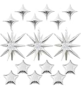 Froova Gold Star Balloons, 22in Explosion Star Balloons Foil 10in 4-Pointed & Gold Pentagram Ball...