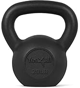 Yes4All 2-20kg Cast Iron Kettlebells, Kettlebell Weights Set, Black Kettle Bell