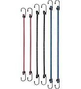 MY DIY 12Pcs Bungee Cords With Hooks Heavy Duty Polypropylene Weatherproof Elastic Bungee Straps ...