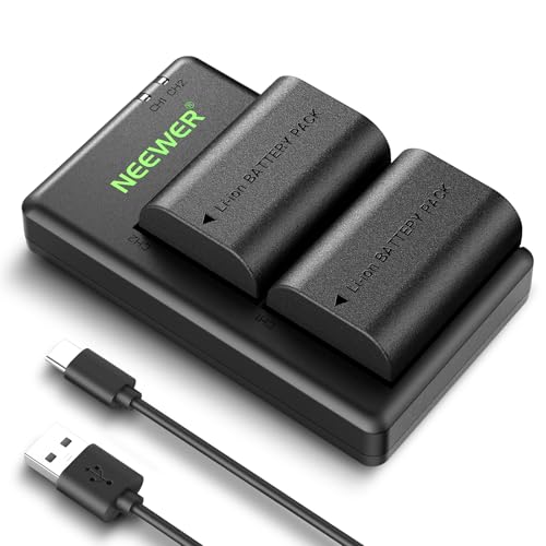 NEEWER 2 Pack 2400mAh LP-E6P/LP-E6NH/LP-E6N/LP-E6 Replacement Battery & USB Dual Charger