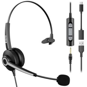 Voistek USB Headset with Microphone for PC Laptop