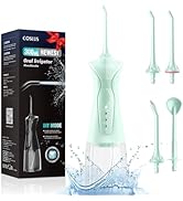 COSLUS Water Teeth Flosser Picks: 4 Modes Cordless Irrigator 300ML Portable Electric Flossing Mac...