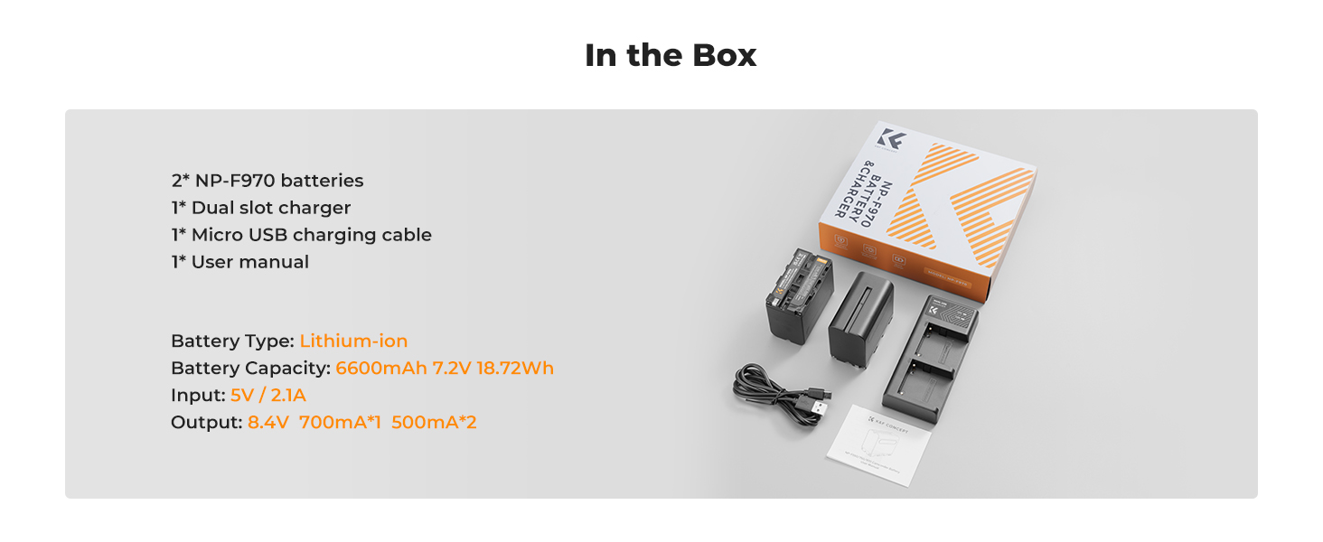 2 Pack NP-F970 Battery