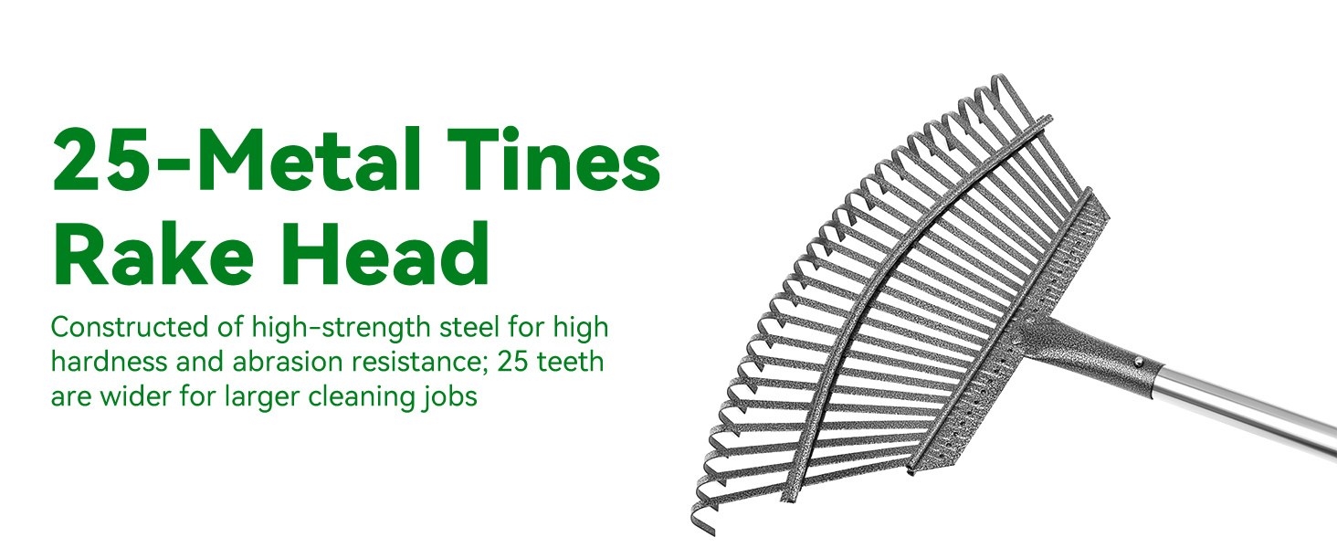 25-Metal Tines Rake Head