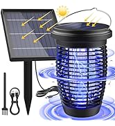 PALONE Solar Fly Killer 4500V Fly Zapper Two Charging Modes of Solar & Type-C Electric Bug Zapper...