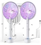 PALONE Electric Fly Swatter, Bug Zapper USB Fly Killer Rechargeable Fly Zapper Racket, Handy Fly ...