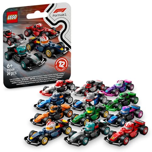 LEGO F1 Collectible Race Cars Toys - Get 1 of 12 Mini Car Models with Drivers Helmets & Moving Wheels - Formula 1 Teams incl. Ferrari