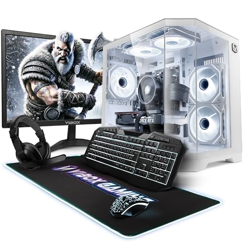 Vibox Gaming PC Bundle • AMD Ryzen 5 5500 4.2GHz • Nvidia RTX 3050 6GB • 16GB RAM • 1TB NVMe SSD • Windows 11 • 24" Monitor • WiFi • White