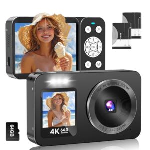Digital Camera 4K 64MP with 64G SD Card