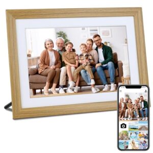 Veidoo 10.1 inch Smart Cloud Wooden Digital Picture Frame