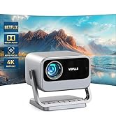 [Built-in -Apps & Auto Focus/Keystone] Smart Projector 4K Support, VOPLLS 25000L Native 1080P WiF...