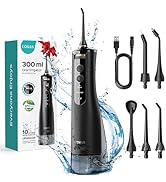 COSLUS Water Dental Flosser Teeth Pick: 2025 Upgraded Portable Cordless Waterproof Flossing 300ML...