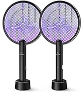 PALONE Electric Fly Swatter Rechargeable Mosquito Fly Killer 2in1 Fly Zapper Racket 4000V Bug Zap...