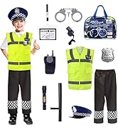 Cheerful Children Toys Kids Police Costume - 10 Pcs Police Officer Outfit Dress Up - Ideal for Bo...