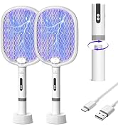 PALONE Fly Swatter 4000V Electric Fly Killer USB Bug Zapper Racket 1800mAH Mosquito Swatter 2 Mod...