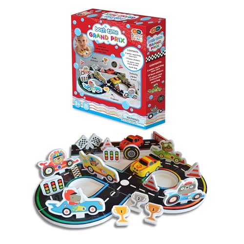 Buddy & Barney Bath Time Grand Prix | Unisex Kids Racing Car Race Track Bath Toy Stickers for Childre