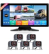 Hodozzy Reverse Camera Kit with 10.1 inch HD Monitor and 5 Reversing Cameras, 5 Split Screen, Wid...