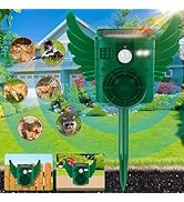 Solar Cat Repellent, [2024] 360° Ultrasonic Animal Repeller Outdoor IP55 Waterproof 4 Modes Adjus...