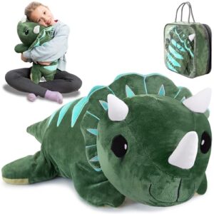 Weighted Teddy for Anxiety | 2.3 Kg | Dinosaur Stuffed Animal | Weighted Plush | Weighted Stuffed Animal | Calming & Comforting | Weighted Plush Dino | For Adults & Kids | Includes Carrying Bag