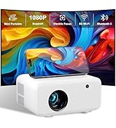 [360°Adjustable Stand] Mini Projector with WiFi and Bluetooth: Electric Focus & Auto Keystone 108...