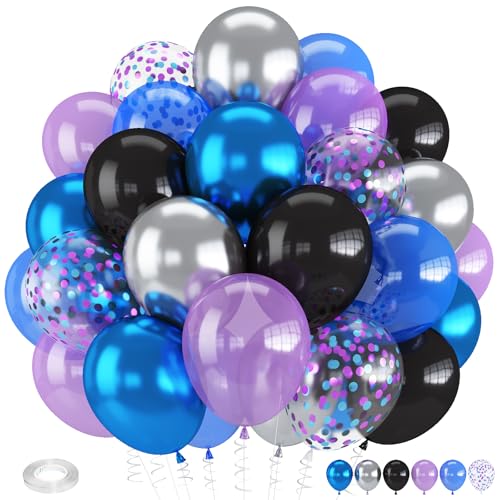 Black Blue and Purple Balloons
