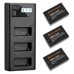 K&F Concept 3-pack LP-E17 Battery and 3-slot LCD Charger