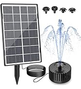AISITIN Solar Fountain Pump, 2.5W Solar Powered Water Pump Solar Panel Kit Water Pump Submersible...